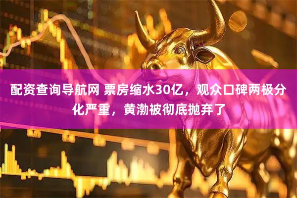 配资查询导航网 票房缩水30亿，观众口碑两极分化严重，黄渤被彻底抛弃了